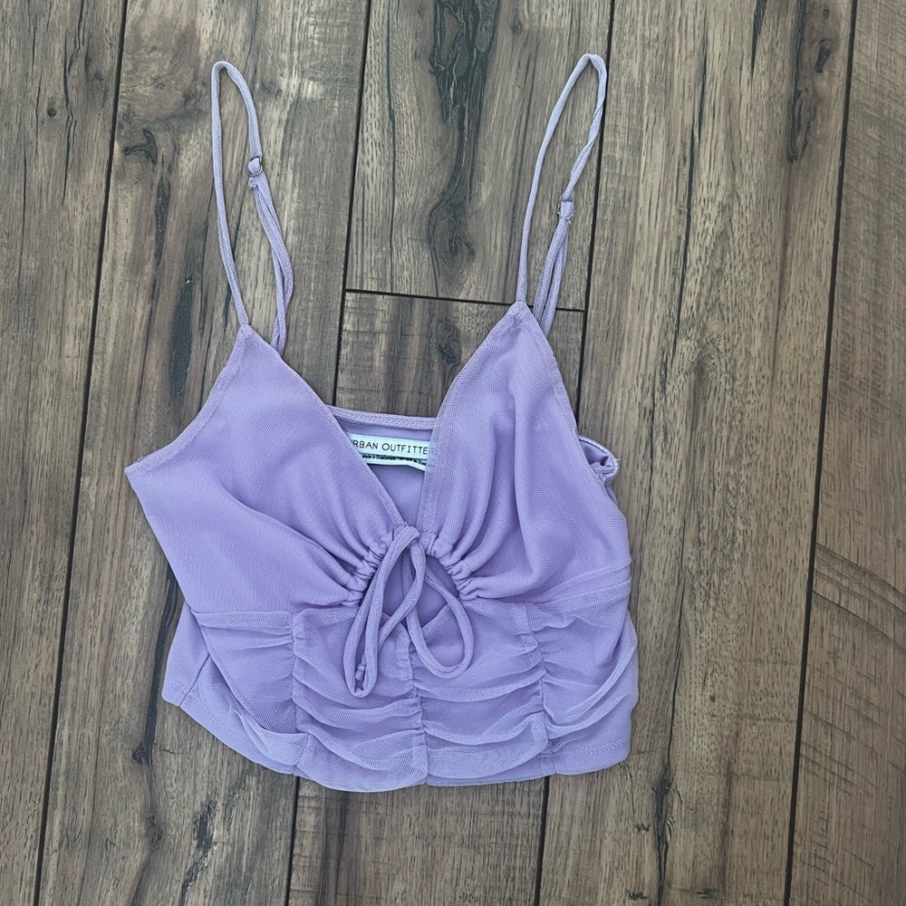 Lavender urban outfitters crop top mesh